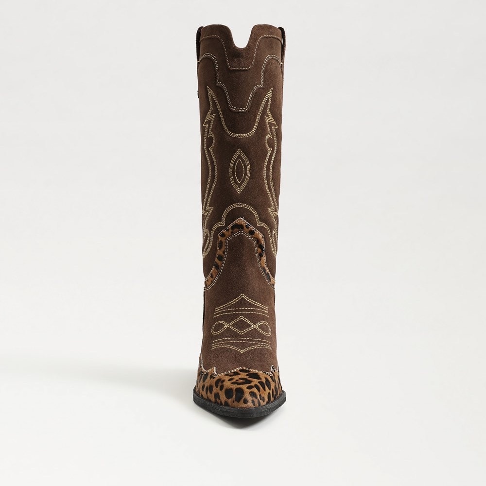 Sam Edelman Brown and Leopard Heeled Boots - Picture 5 of 7